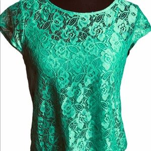 EMMELEE Green lace boutique blouse
